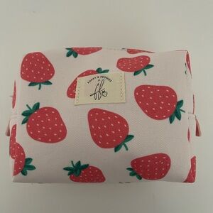 Poppy & Peonies X Fallon Farinacci Strawberry Print Cosmetic Bag